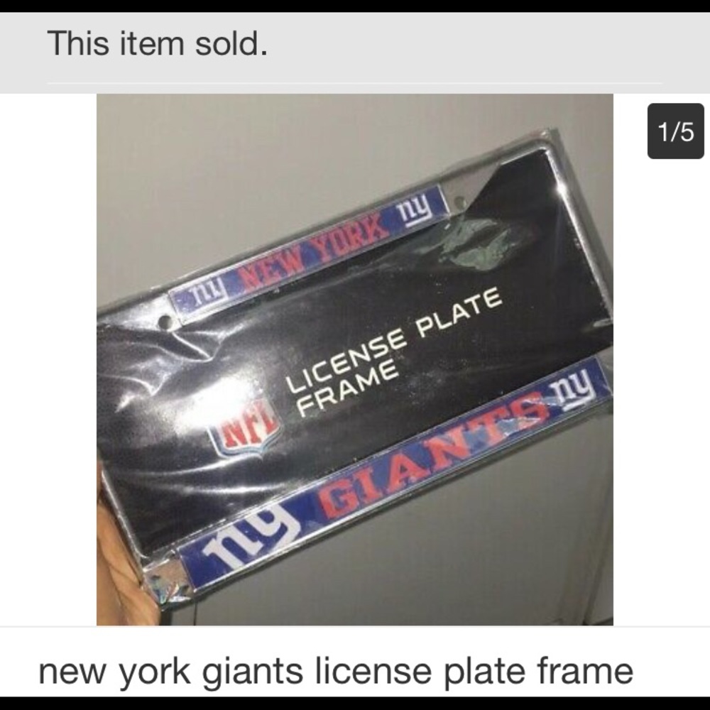 —-SOLD— NYG license plate frame